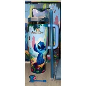 Stanley Quencher H2.0 Blue Tumbler 40oz Stitch Disney Collab The Flow State NIB